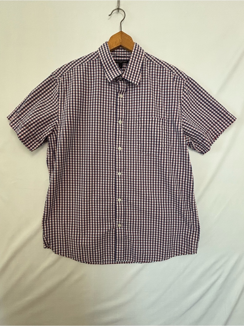 BANANA REPUBLIC FACTORY Plaid Short Sleeve Button Front Shirt Size Large